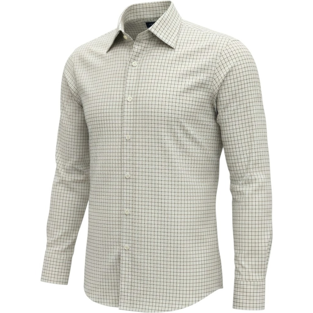 Paul Fredrick Mens 17-34/35 Easy Care Pinpoint Cotton Tattersall Dress Shirt